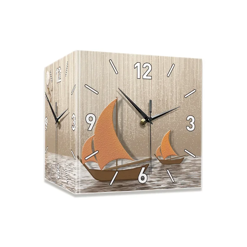 

Stereoscopic luxury Creative Corner Clock Mural Light Corner Clock