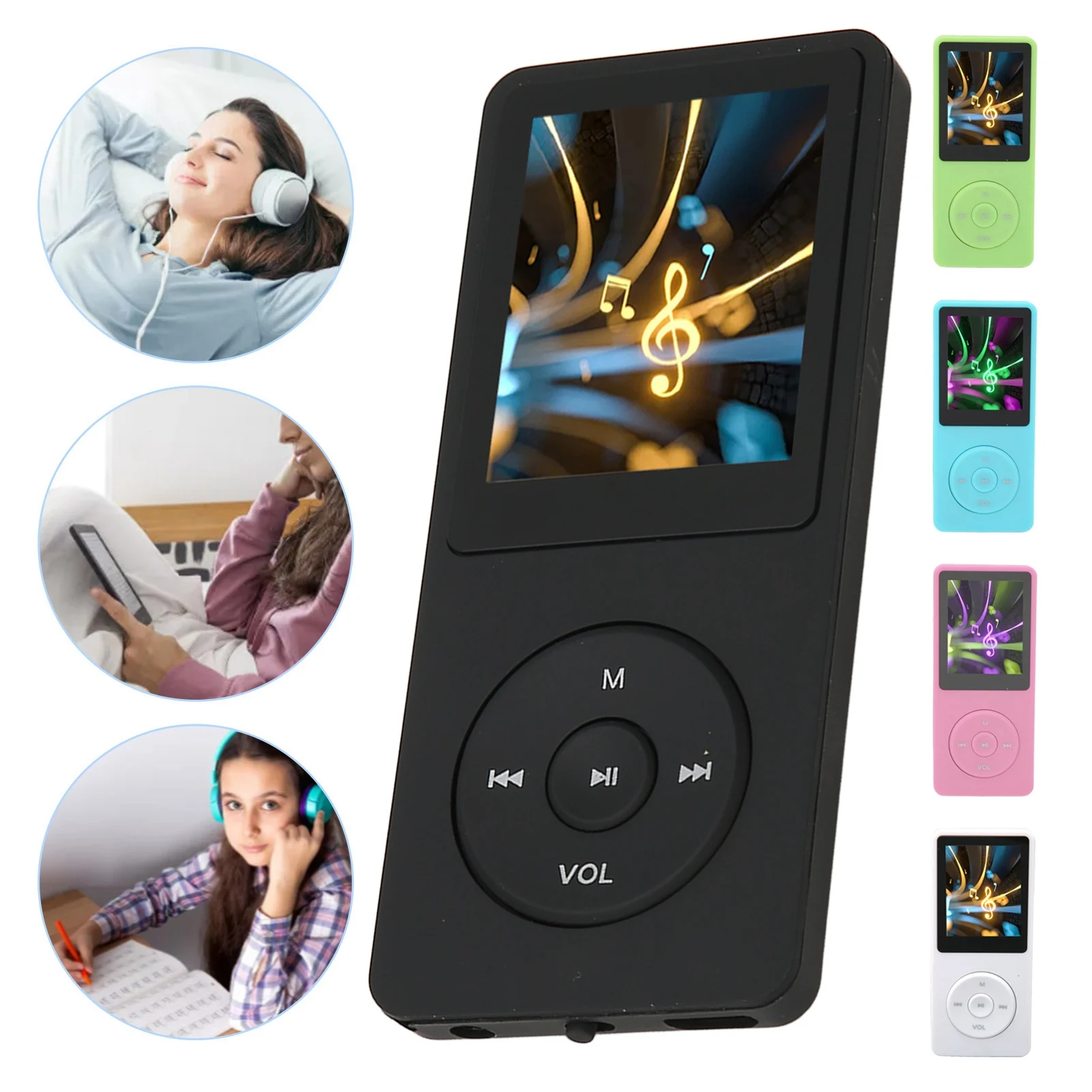 MP3-MP4-Musikplayer, MP3-MP4-Player, 1,8-Zoll-Bildschirm, 8 GB Speicher, 64 GB, erweiterbar, 30 Stunden Wiedergabe, Multifunktions-Sportmusik-Player
