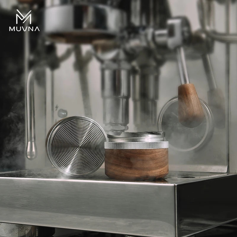 مدلك خشبي موفنا قابل للتعديل بارتفاع ، موزع قهوة إسبرسو ، قاعدة من الفولاذ المقاوم للصدأ ، سلسلة من الجوز ، مقبض 51: 53: 58 #4