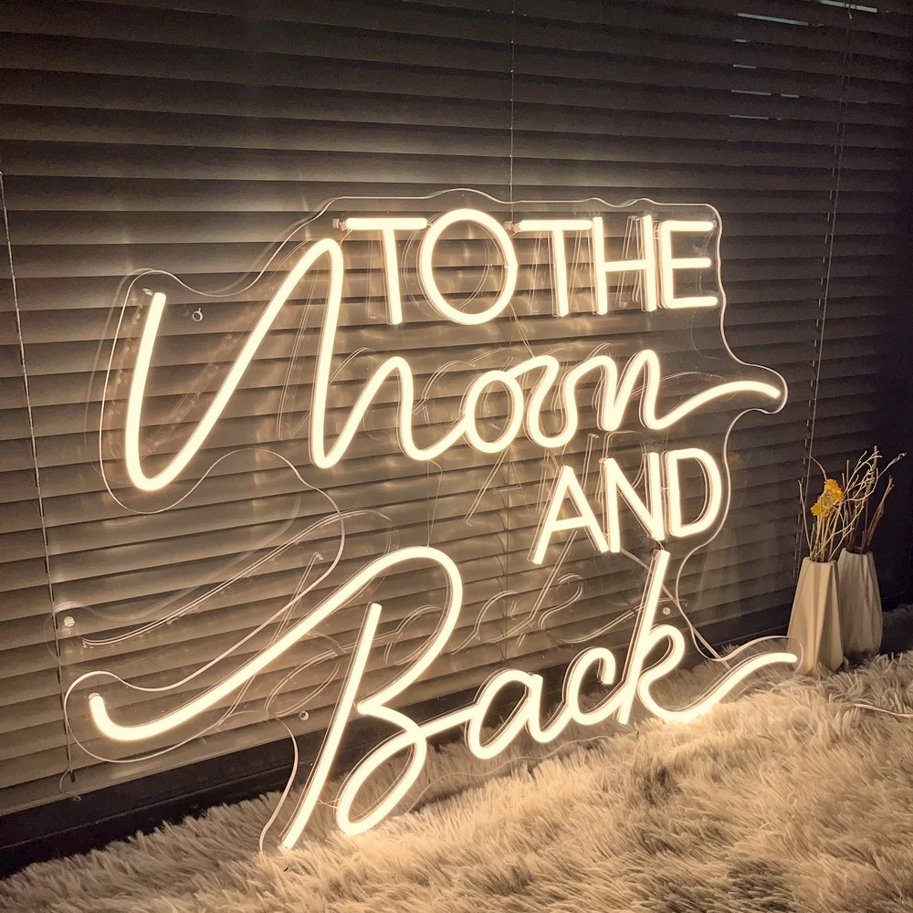 LED ضوء النيون لتزيين الجدار الشنق ، إلى القمر والظهر ، غرفة الزفاف ، غرفة نوم ، حفلة عيد ميلاد ، بار ، مقهى