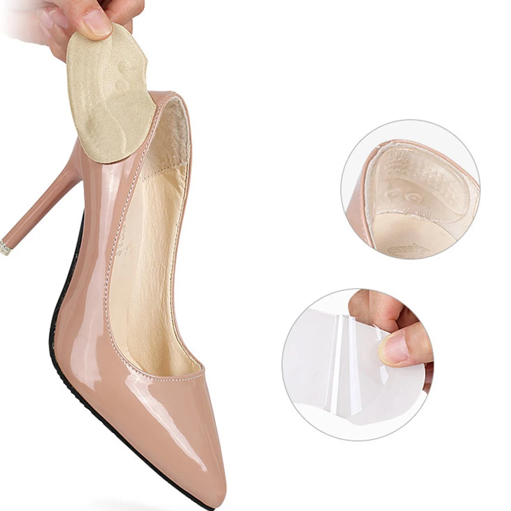 

3 Pairs Heel Liners Premium Gel Flannelette Anti-wear Cushion Protectors Non-slip Heel Pads High Heels Shoes Foot Care Tools