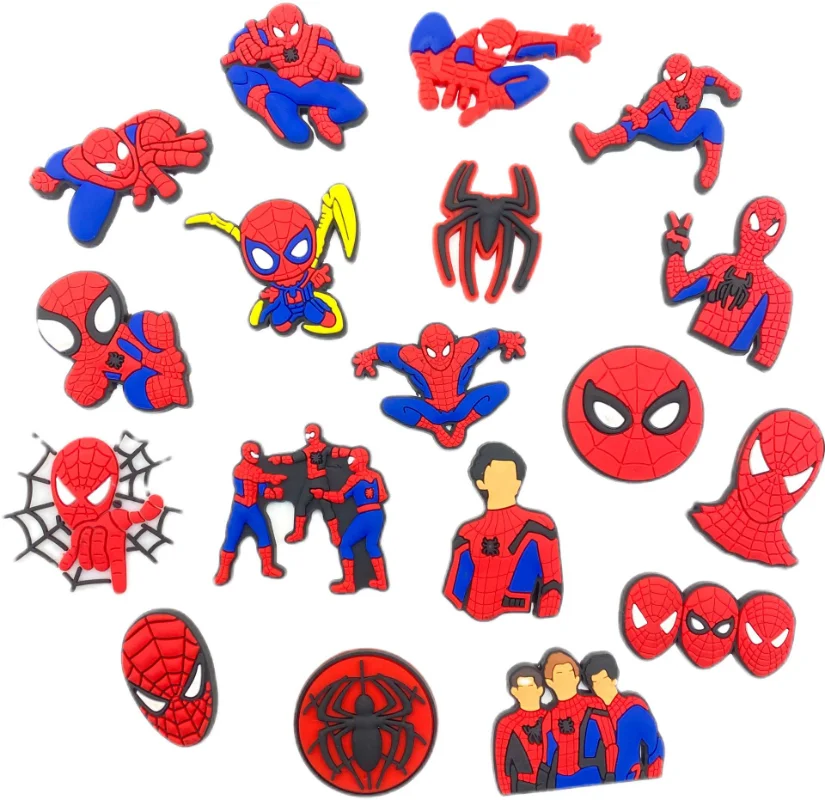 New Cool Spider Man Shoes Charms for Clogs Sandals Decorations Shoes Accessories Decor Womens Mens Shoes Decor Couples Gift