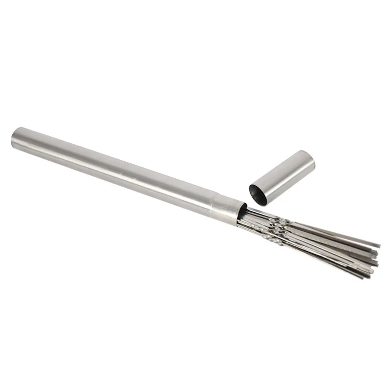 Stainless Steel Skewer Barrel Barbecue Needle Storage Skewer Barrel Outdoor Camping Barbecue Equipment Skewer Barrel Recycling