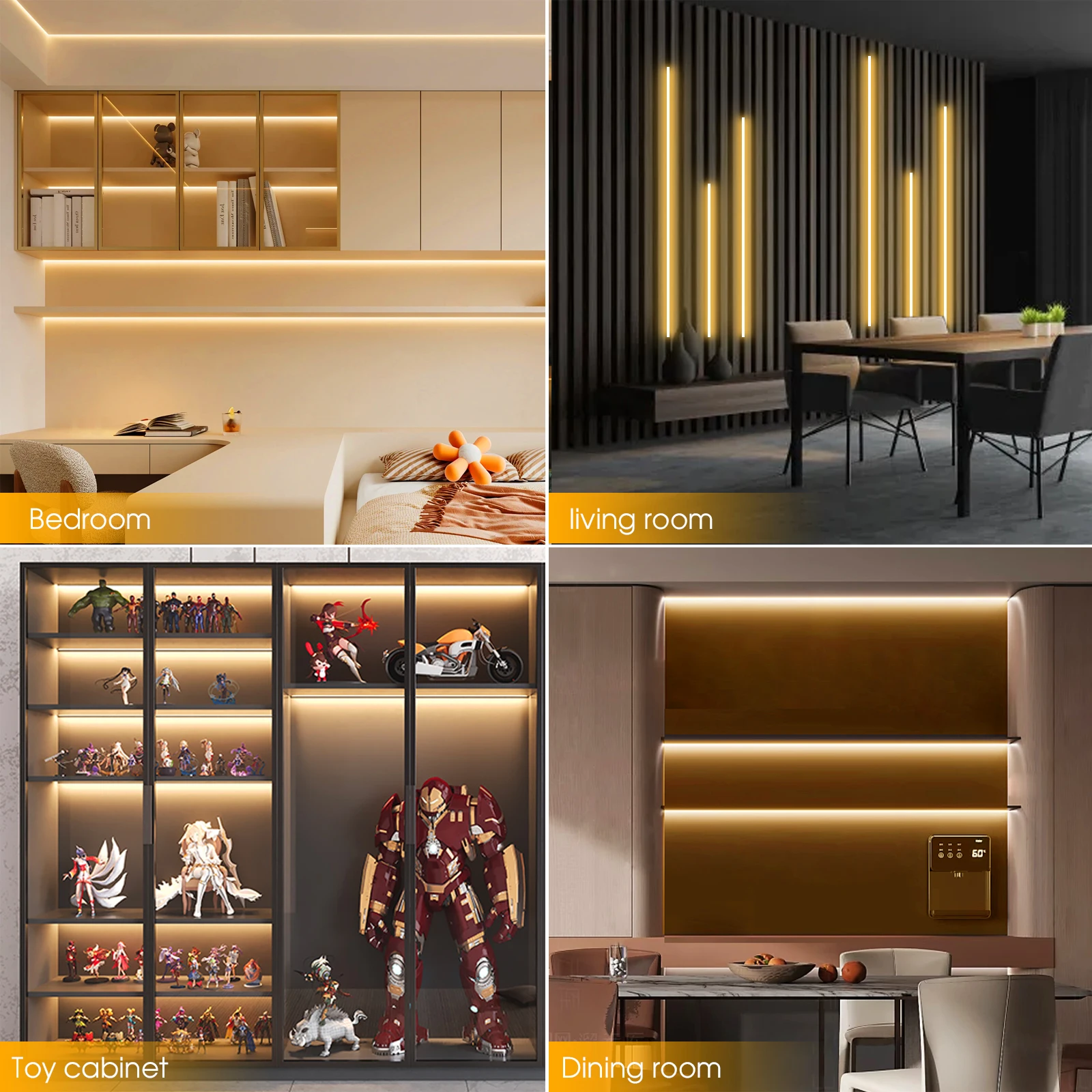 6/5/4/3/2/1 قطعة 5 فولت USB COB LED قطاع ضوء مع اللمس باهتة التبديل عدة ل لوحة الصوتية الرف تحت إضاءة الخزانة #6