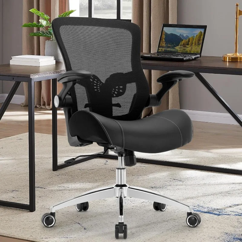 Big and Tall Office Chair, 400lbs Ergonomic Desk Chair with Wide 3D Modeling Foam Seat Cushion Mesh Computer Chair with Lumbar S