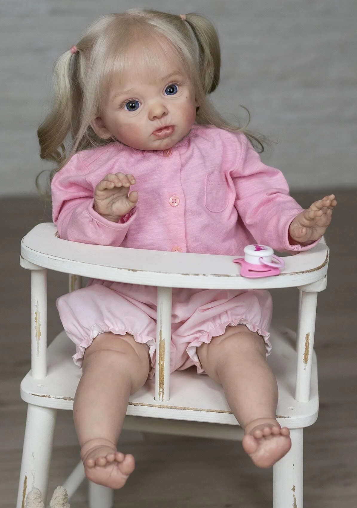 

NPK 60CM Huge Baby Collectible Reborn Toddler Adelaide Lifelike Soft Touch 3D Skin Visible Veins Art Doll