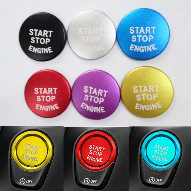 6 Styles Car Engine Start Stop Button Cover Ring Sticker Auto Decoration Accessories For BMW E46 E60 E39 F20 F21 F30 F31 F10
