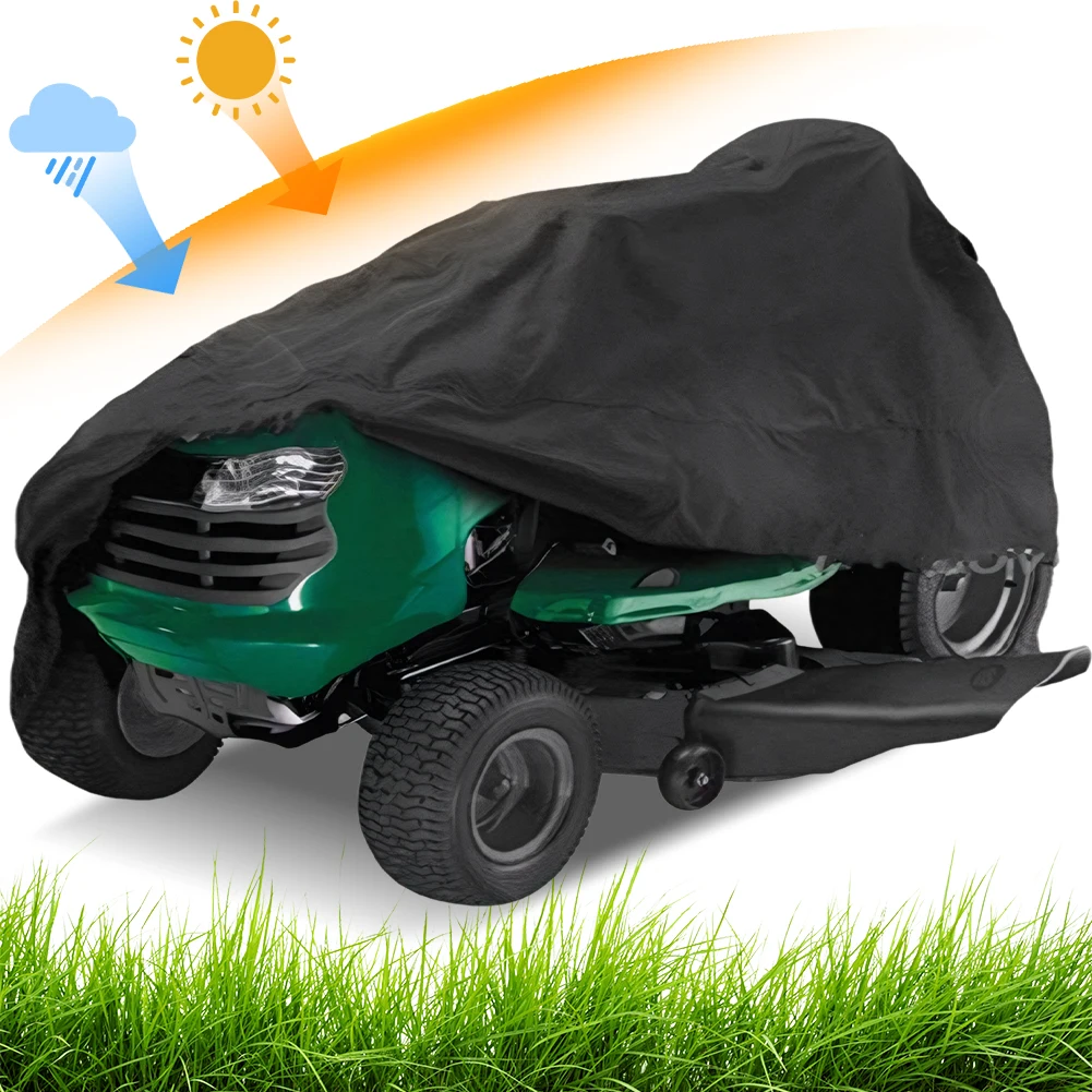 

Lawn Mower Cover 210D Oxford Cloth Sun Protective Cover Waterproof Rain Proof Cover for Lawn Mowers Covering