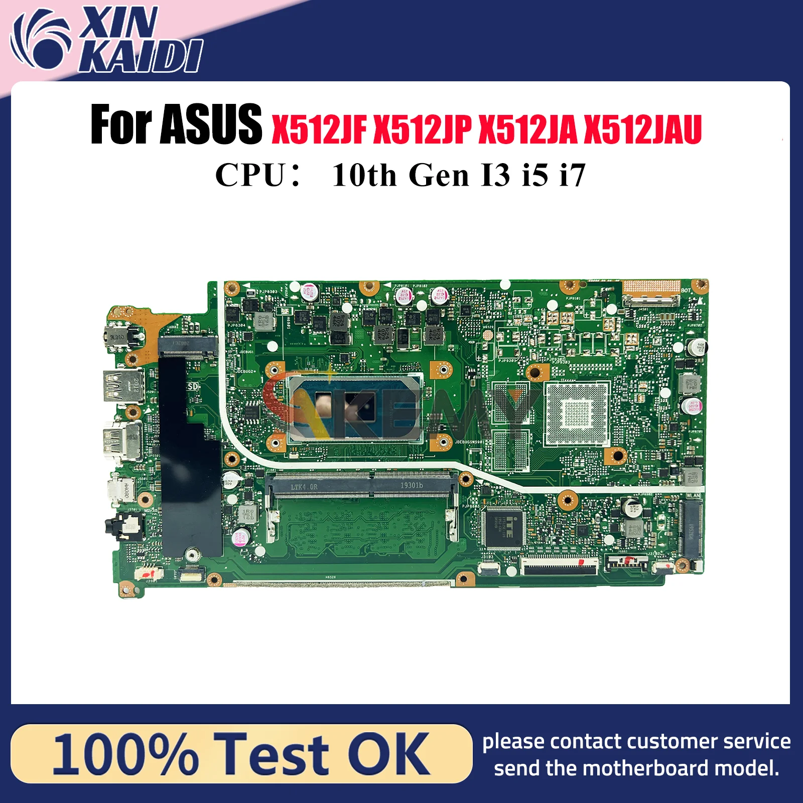 

X512JA Laptop Motherboard For ASUS X512JAW X512J X512JF X512JAU S512J X512JP A512J K512J V5000J Mainboard With 10th Gen I3 i5 i7