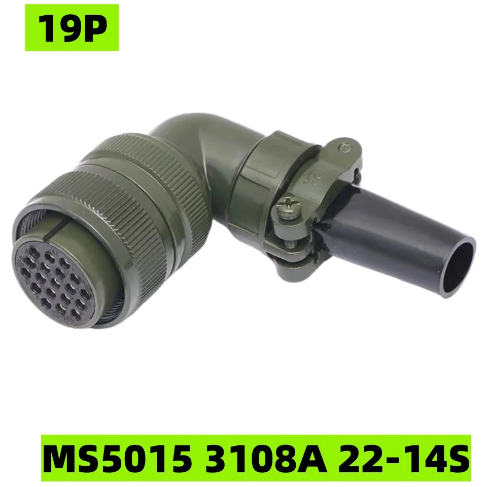 

Разъем по военному стандарту 22SL 22-14S 19PIN ML5015 3106A 3108A 3102A, прямой, угловой, с резьбовым соединением