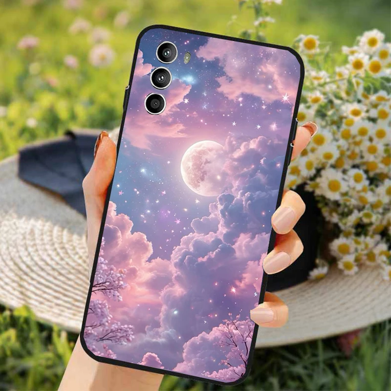 Pink White Cloud Sky Rainbow Phone Case For Motorola Edge 50 40 Pro 50 40 30 Ultra Neo Fusion Moto G Play G Stylus G Power G 5G