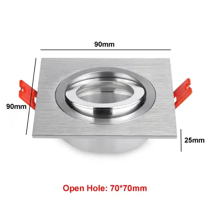 Indoor Decorative Square Adjustable Aluminum LED Ceiling Spot Light Fixture Ceiling Lamp Downlight Bracket Frame