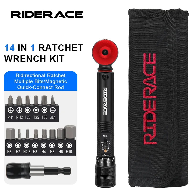

RIDERACE Bike Allen Key Spanner Torque Ratchet Wrench Portable Road Cycling Screwdriver Tyre Tool Set Bicycle Hand Repair Tools
