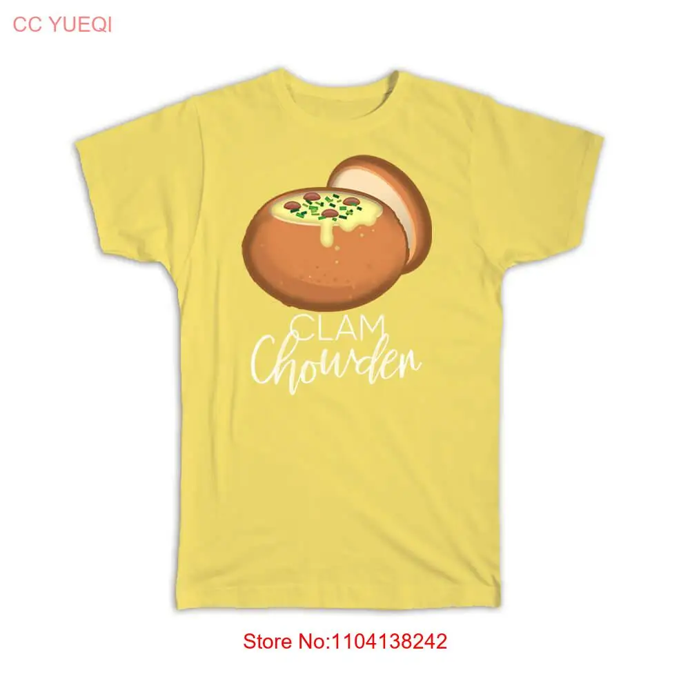 Camiseta de regalo: Chowder de almeja en pan Amante de la sopa Comida marina Dibujo lindo niños