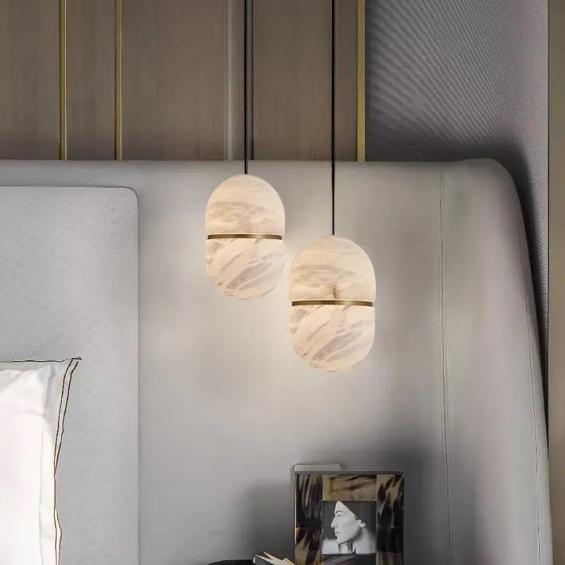 

Современная испанская мраморная подвеска: роскошная маленькая люстра для спальни и столовой | Минималистичный креативный дизайн