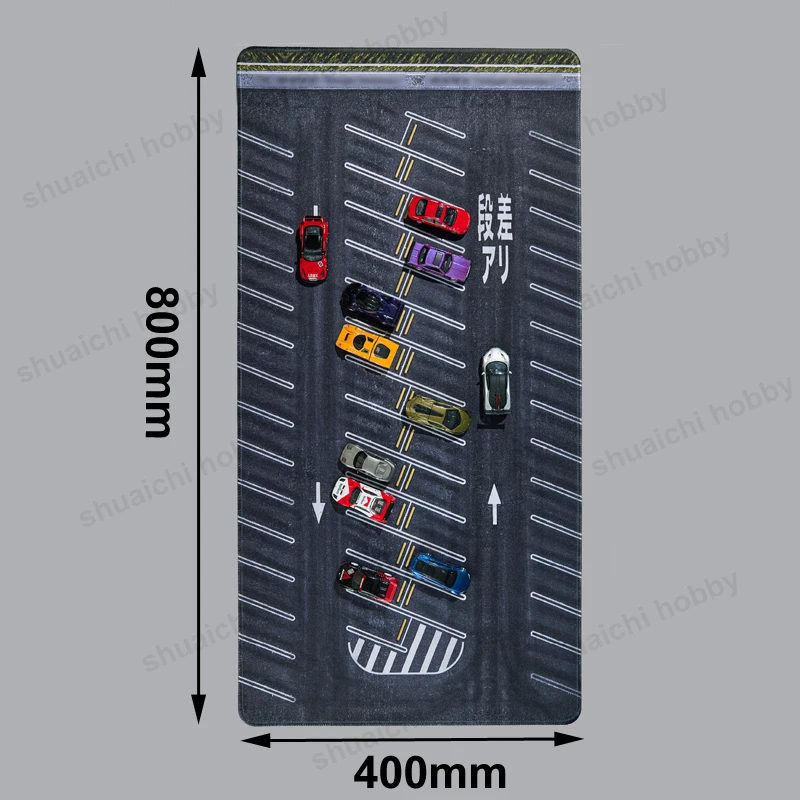 1PCS 800x400mm Scene Mat Parking Lot/Race Track Pattern Rubber Mouse Pad Background Pads for 1/64 Scale Car Model Ornaments