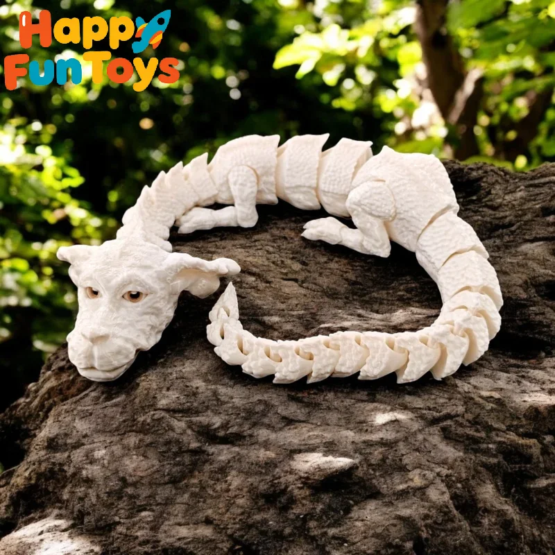

3D Printed Dog Dragon Rotatable Articulated Dog Dragon Joint Mobility Simulation Model Office Desktop Ornament Home Decor Gift