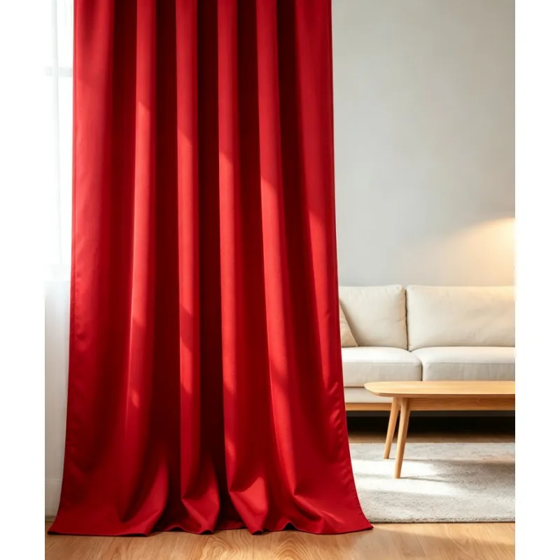 Modern Minimalist Solid Color Atmosphere, Red Blackout Curtains, Living Room, Bedroom, Balcony Curtains