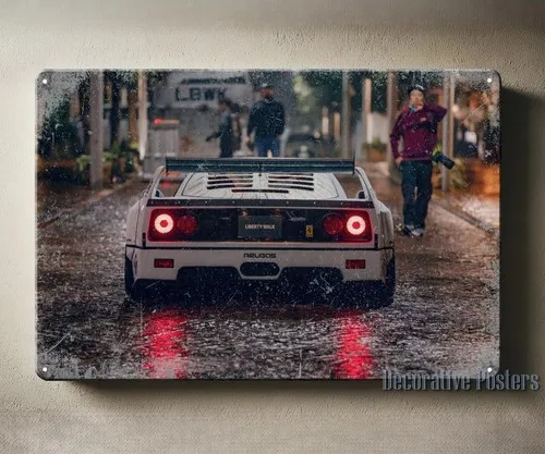 F40 Liberty Walk Car Metallposter, Sammlerblechschild