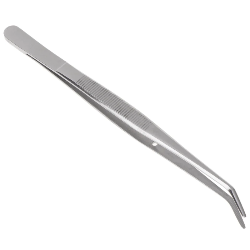 

Stainless Steel Tweezers Serrated Curved Dental Instruments Dental Tool Drop Shipping