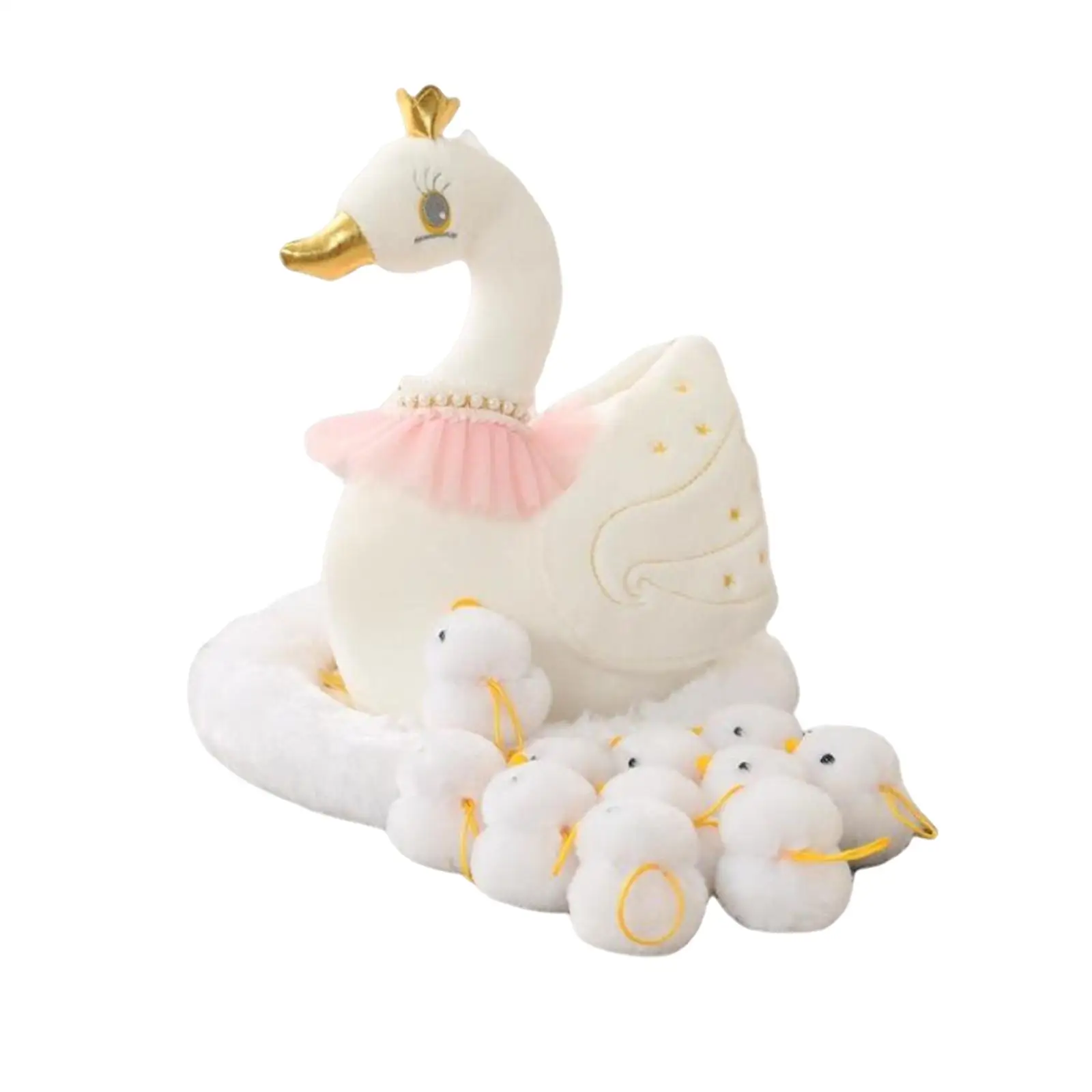 Realistic Animal Plush Toy Swan Sculpture Farm Toy Crafts Art Stuffed Animal Goose for Easter Sunday Patio Porch Décor Ornament