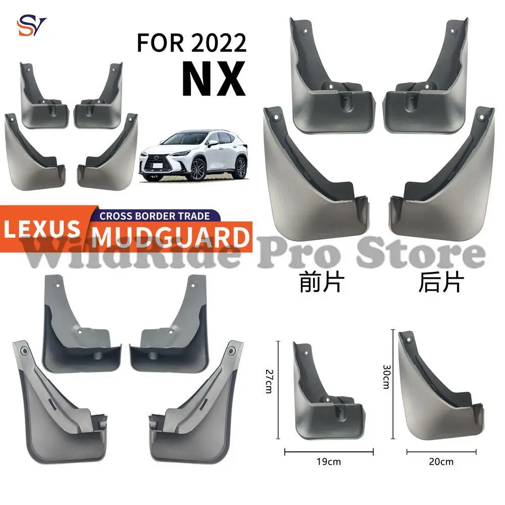 

Front & Rear Easy Installation Protection Fender Mud Flaps for 2022+ Lexus NX Car Tires PP Soft Rubber Material