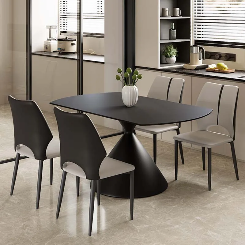 

Black Unique Table Luxury Design Nordic Round Kitchen Dining Table Set Living Room Modern Mesa De Jantar Restaurant Furniture