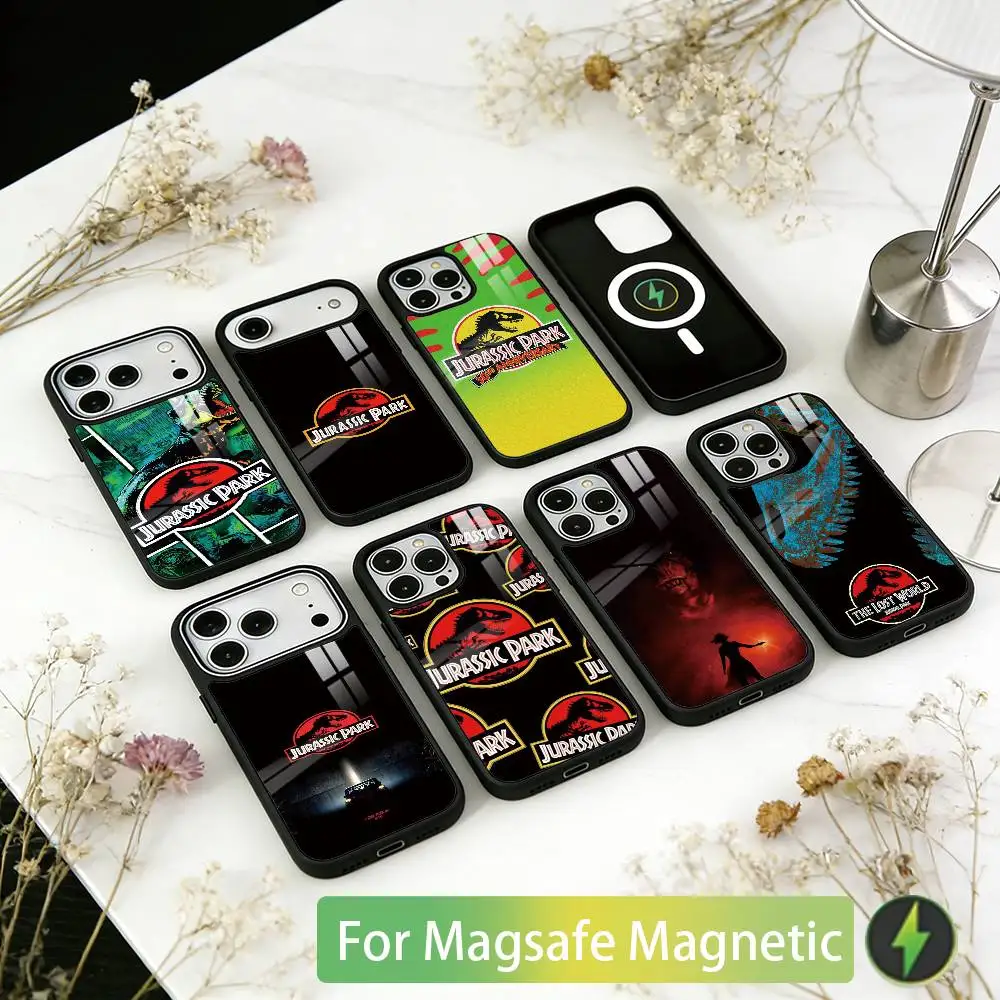 

J-Jurassic Park Dinosaur World Phone Case For iPhone17,16,15,14,13,12,11 Plus,Pro Magnetic For Magsafe Wireless Charging