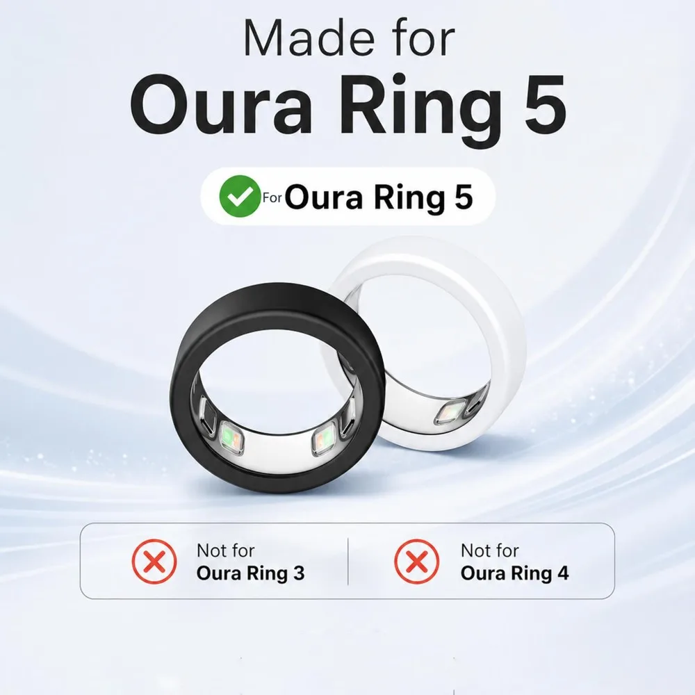 Silicone Ring Protector Cover for Oura Ring 5 Anti-Scratch Bumper Case for Smart Fitness Tracker Ultra-Thin Elastic Fit Sleeve