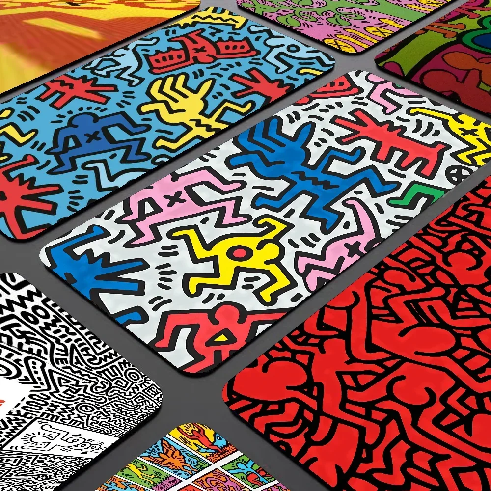 K-Keith Art Haring Cool Beautiful Anime Mouse Pad Mat Size For CSGO Game Player Desktop PC Computer Laptop