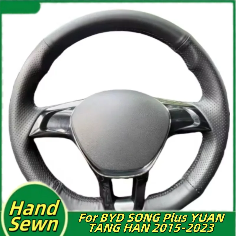 

Car Steering Wheel Cover Hand-Sewn Microfiber Leather For BYD SONG Plus YUAN TANG HAN 2015-2023 Car Interior Accessories