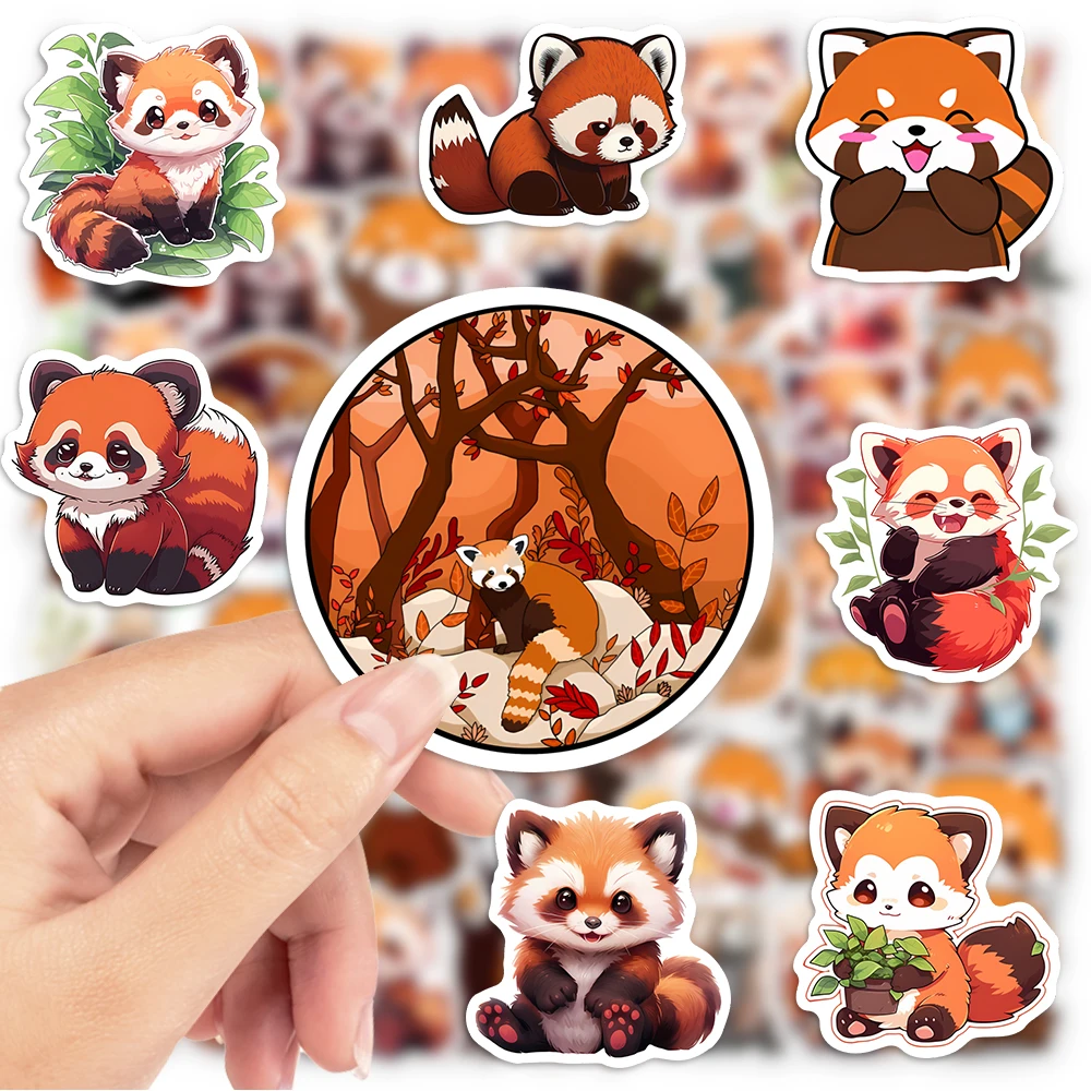 ملصقات الباندا الحمراء اللطيفة ، مجموعة القطع الفنية الجمالية ، ألعاب هدايا ذاتية الصنع ، شارات لأجهزة الكمبيوتر المحمول ، الهاتف ، زجاجات الديكور ، مقاومة للماء #2