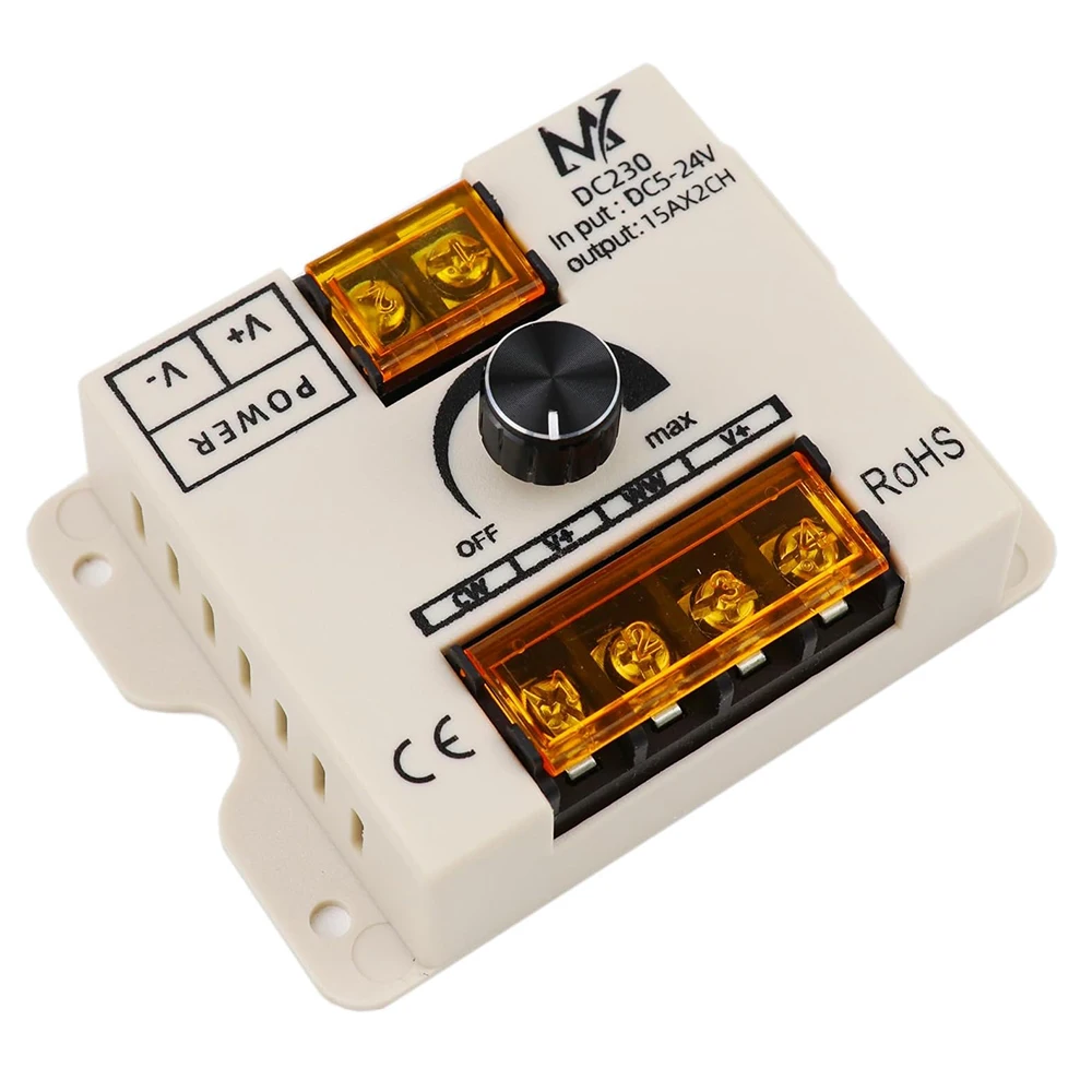 CCT LED Controller 2CH DC5-24V 30A Knob & Pushbutton PWM Adjust Color Temperature Brightness for CCT& Single color led Strip