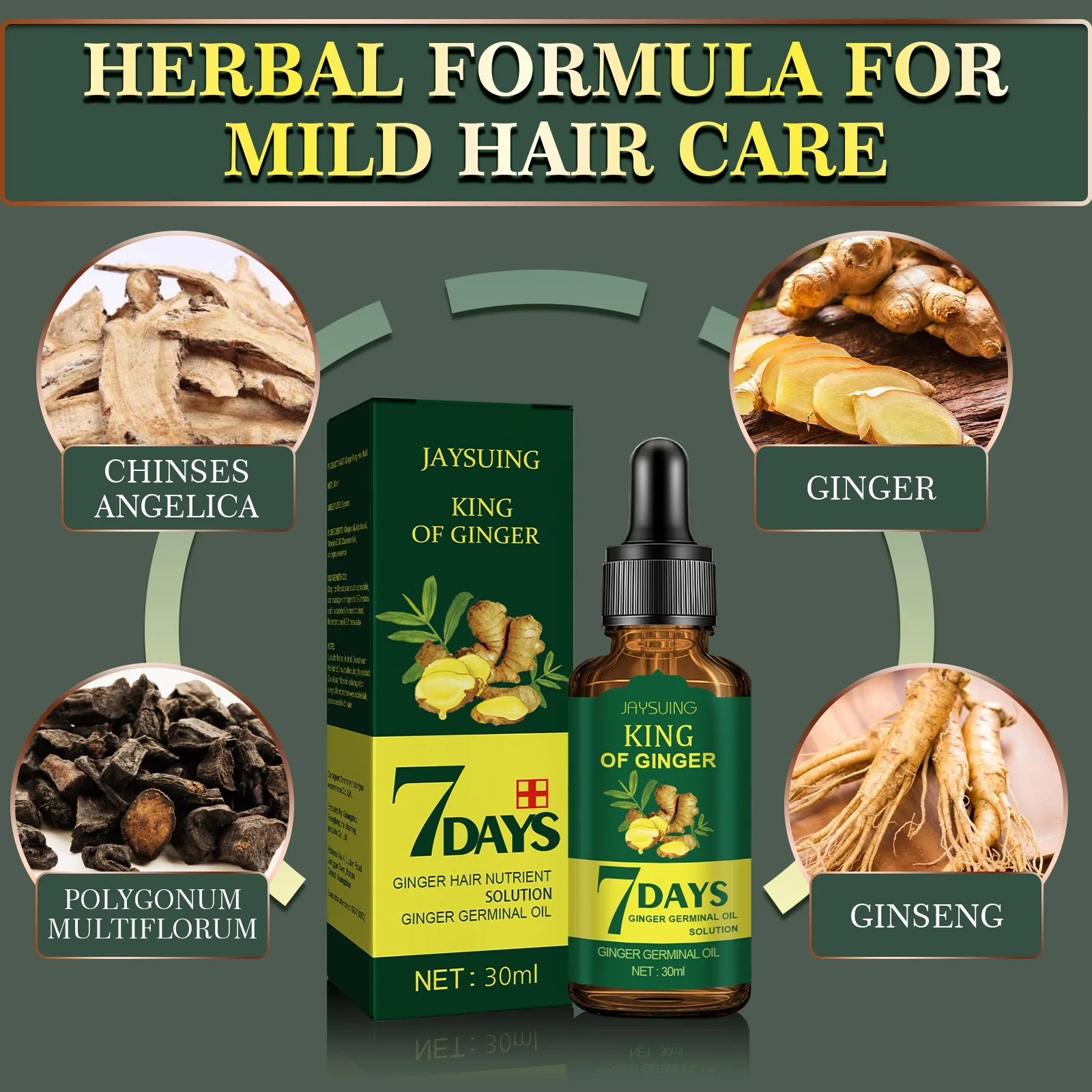 Ginger Hair Essence Anti Hair Loss Prevention Hair Loss Hair Care Essential Oil Scalp Care Beauty Health Care Men and Women