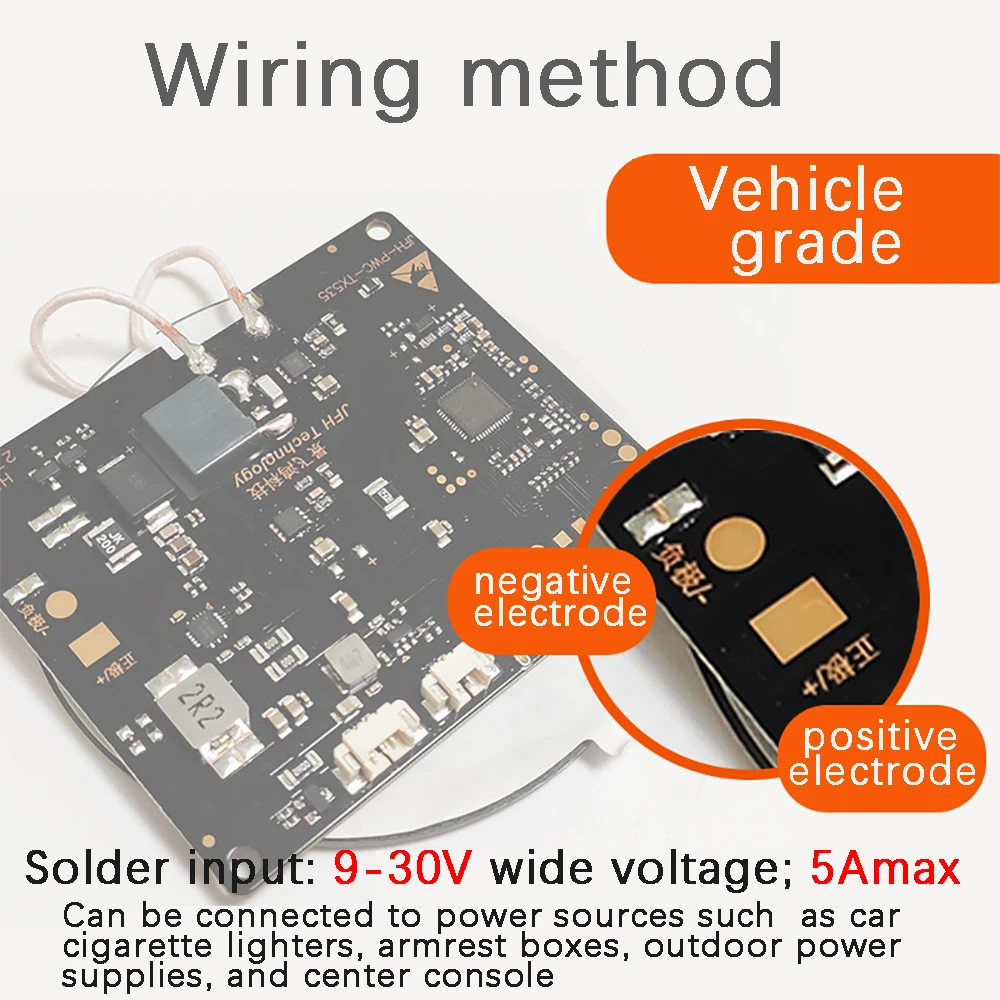 15W Wireless Charger Transmitter Module 12V 24V Car PCBA Circuit Board Coil Qi Standard Fast Charging Long Distance 14MM