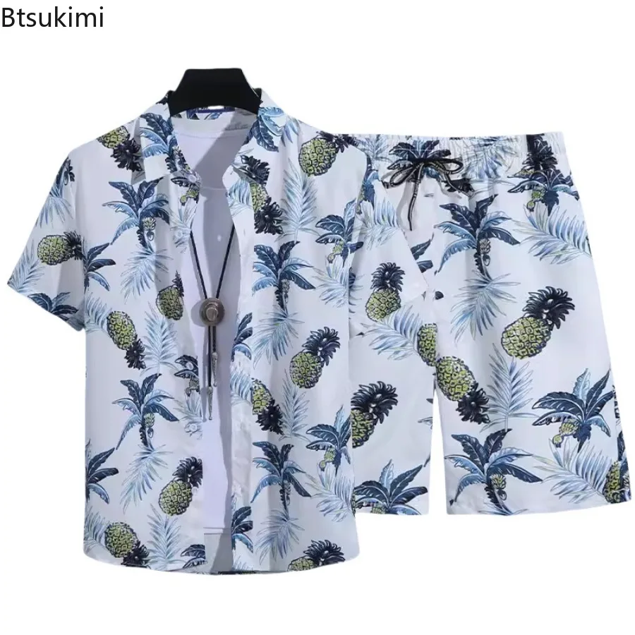 3D Printed Men's Short Sleeved Shirt Set Summer Fashion Casual Thin Street Set Comfortable and Breathable Plus Size Beach Outfit - view 4