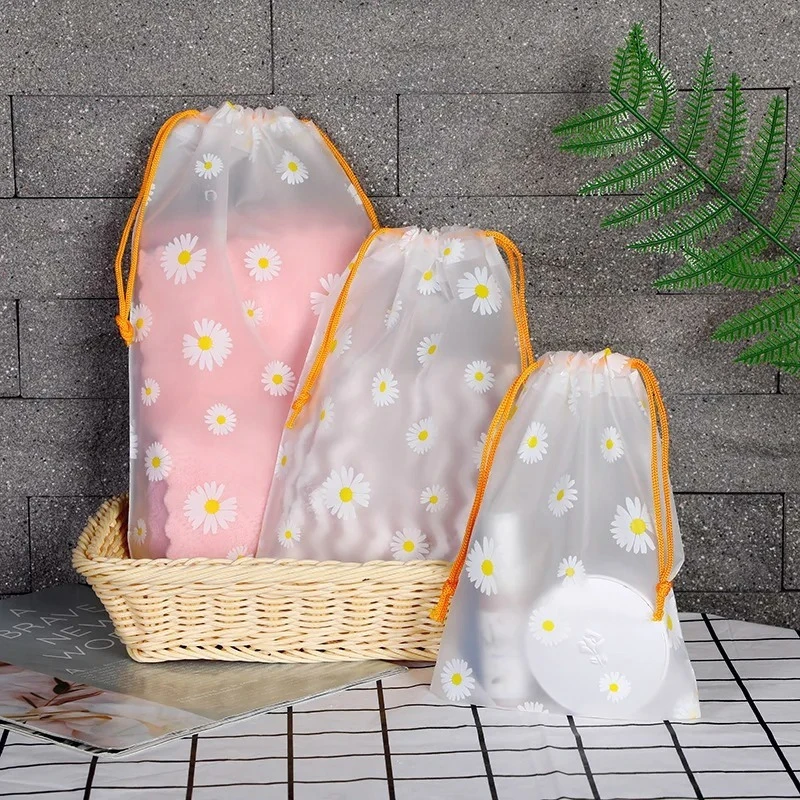 5/10PCS Drawstring Waterproof  Storage Bags Small Daisy  Storage Bags Packaging Clothes Shoes Makeup Packaging Supplies