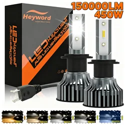 Heyword 150000lm 450W 1860 CSP chip 3000k/4300k/6000k/8000k Car LED Headlight h4 h7 h1 LED headlights 9005 H7 h11 led light
