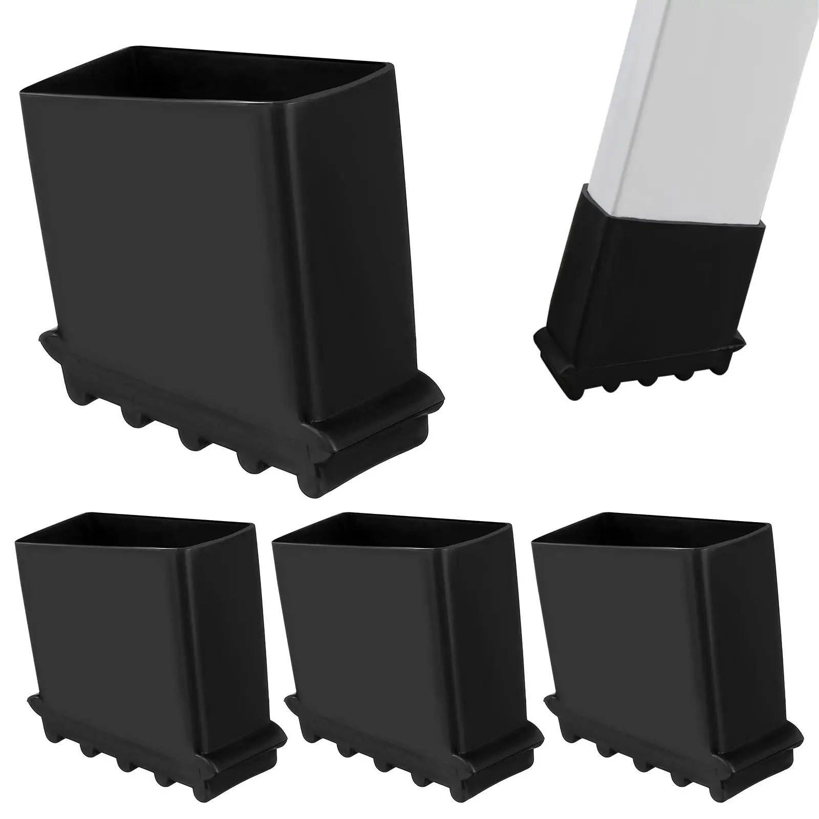 4 Pcs Non-slip Feet Ladder Replacement Leg Protective Cover Rubber Mat Step Foot