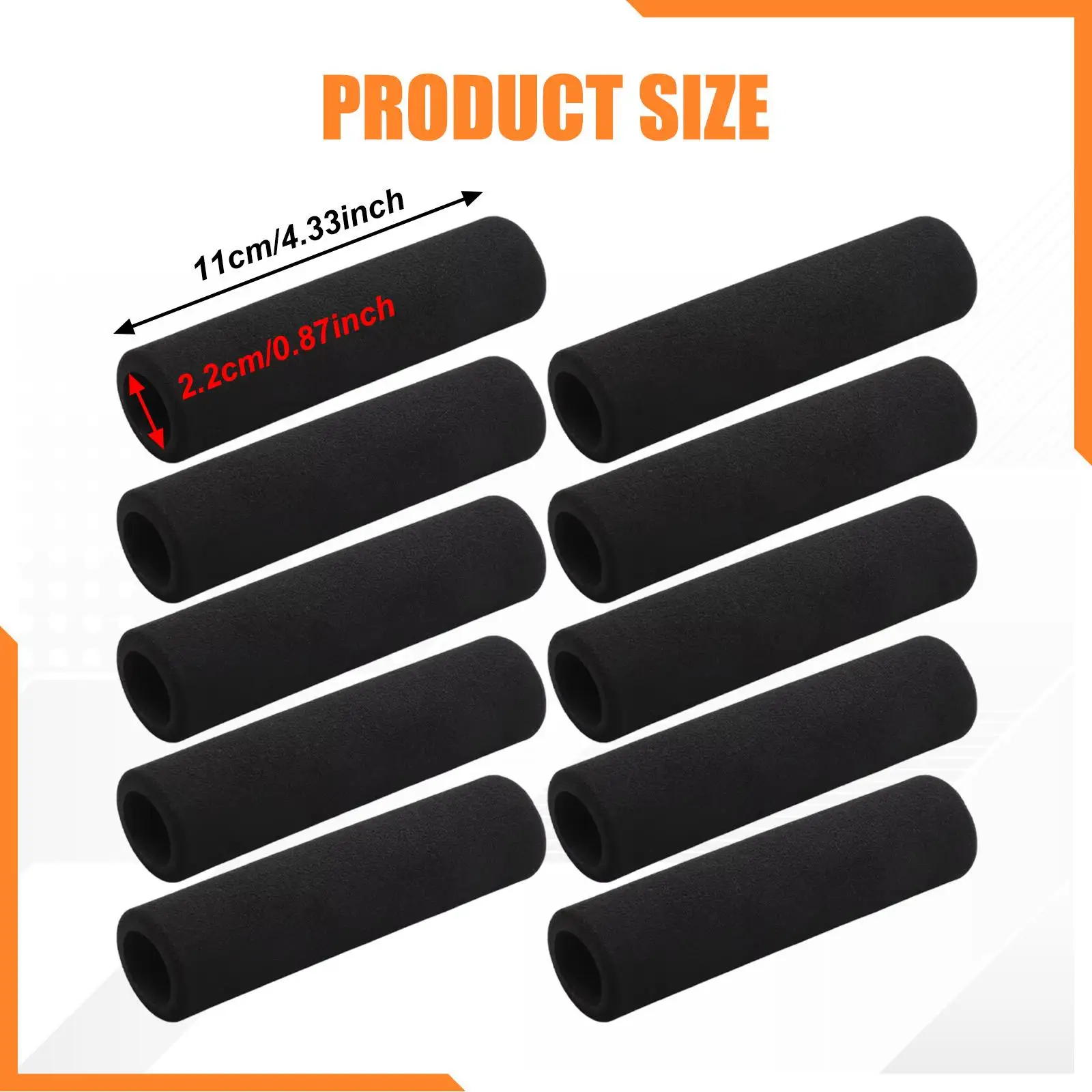 10Pcs Foam Tubing Grips for 22mm Tube Handle Cover Handlebar Grip for Fitness Equipment
