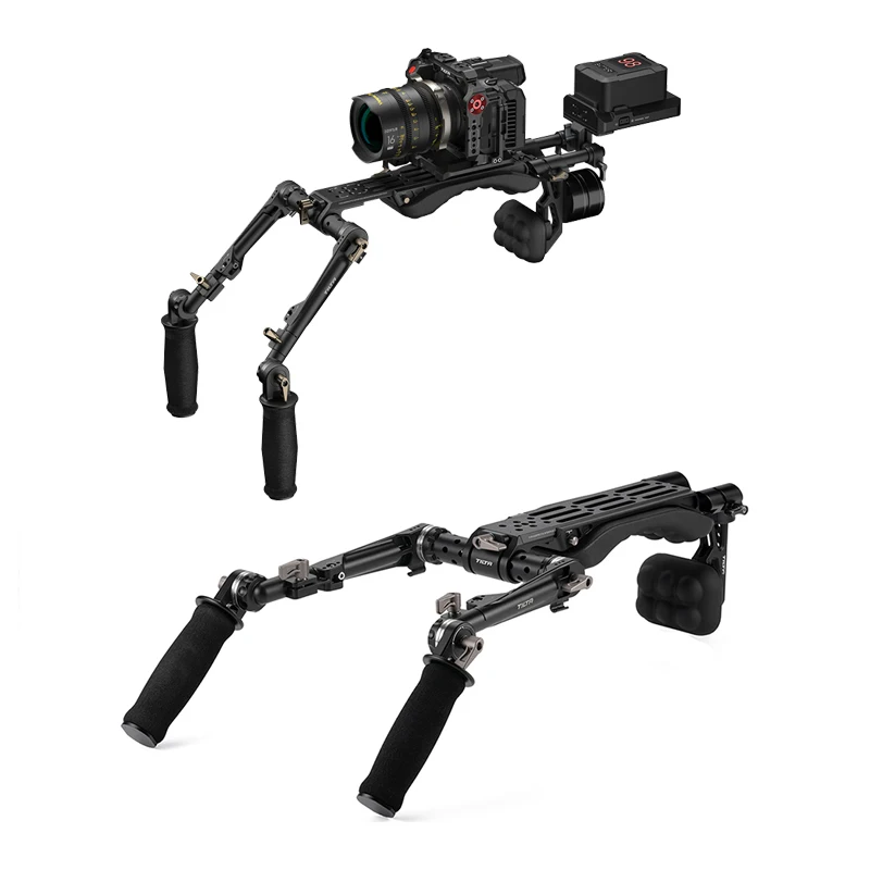 TILTA TA-LSR-B Lightweight Shoulder Rig Black Compatible With BMPCC Nikon Sony Canon Camera Unique Manfrotto/ARCA Baseplate