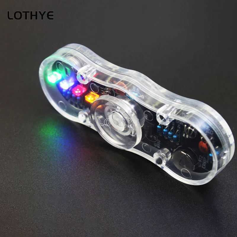 LOTHYE LED Luminous Speaker Atmosphere DIY Kit Fidget Spinner DIY Gyroscope Electronic Kit Gyro Fun Soldering Circuit board kit