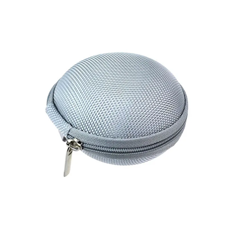 Colorful Portable Round Zipper Earphone Storage Bag Earbuds Hard Box Case for IPhone Cable SD TF Memory Card U Disk Data Cable
