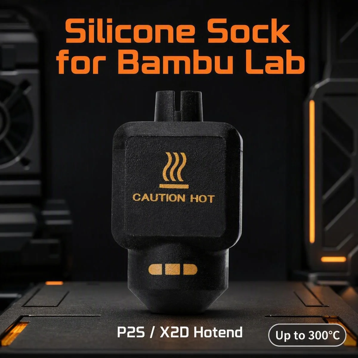 Bambu Lab P2S/X2D 3D Printer Hotend Protective Sleeve 300℃ High Temp Silicone Heat Block Cover