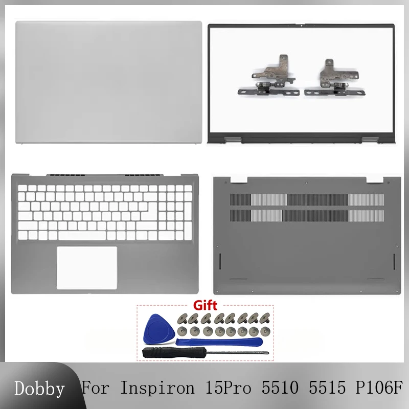 

New For Inspiron 15Pro 5510 5515 P106F Case LCD Screen Back Cover 0CHFVW Front Bezel Hinges Palmrest Bottom Case 15.6inch Laptop