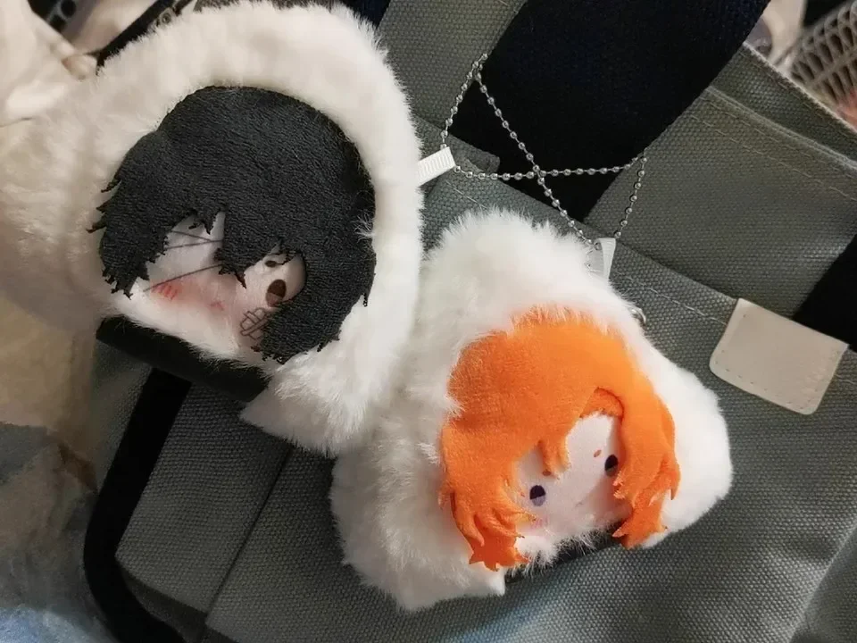 10cm Anime Akutagawa Ryunosuke Dazai Osamu Nakajima Atsushi Edogawa Ranpo Plush Doll Game Keychain Stuffed Pendant Toy Gift