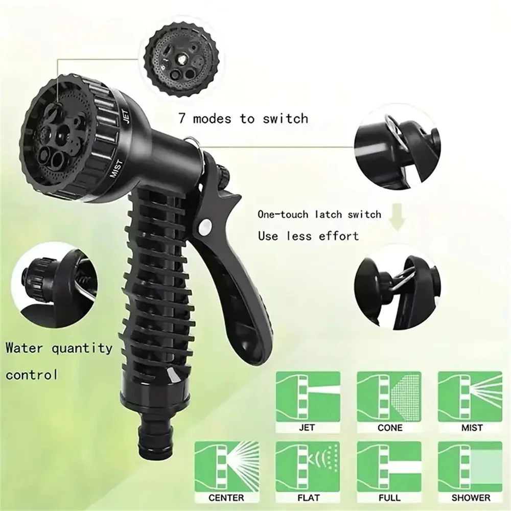 المنزلية 1 قطعة ارتفاع ضغط حديقة تلسكوبي انبوب ماء 25FT 50FT 75FT 100FT 125FT حديقة انبوب ماء غسيل السيارات مدفع المياه سيارة #4