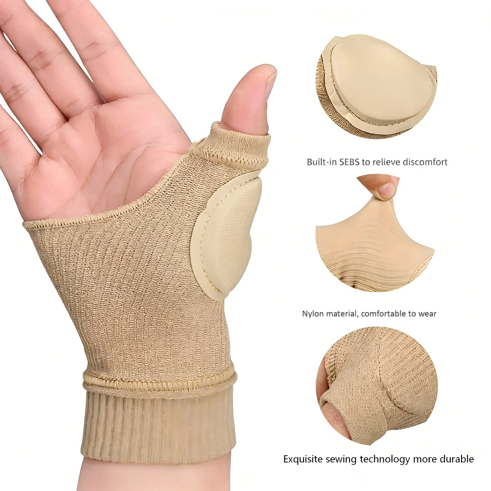 1 Pair Breathable Thumb-Wrist Compression Gloves with Gel Padded Wrist Support for Arthritis & Thumb Injury Pain Relief image 6