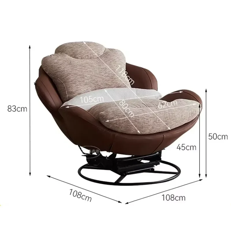 Luxury Modern Soft Flannel Egg Lobster Chair for 360 Swivel Rocking Reclining Eco-Friendly Adjustable Single Sofa Comfort
