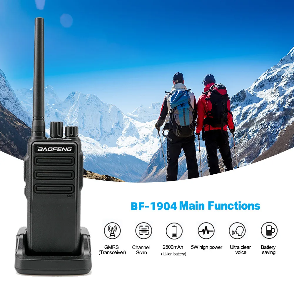 2Pcs/5PCS BaoFeng BF-1904 Walkie Talkie UHF 400-520MHZ Two Way Radio Long Range Walkie Talkie For UV-5R